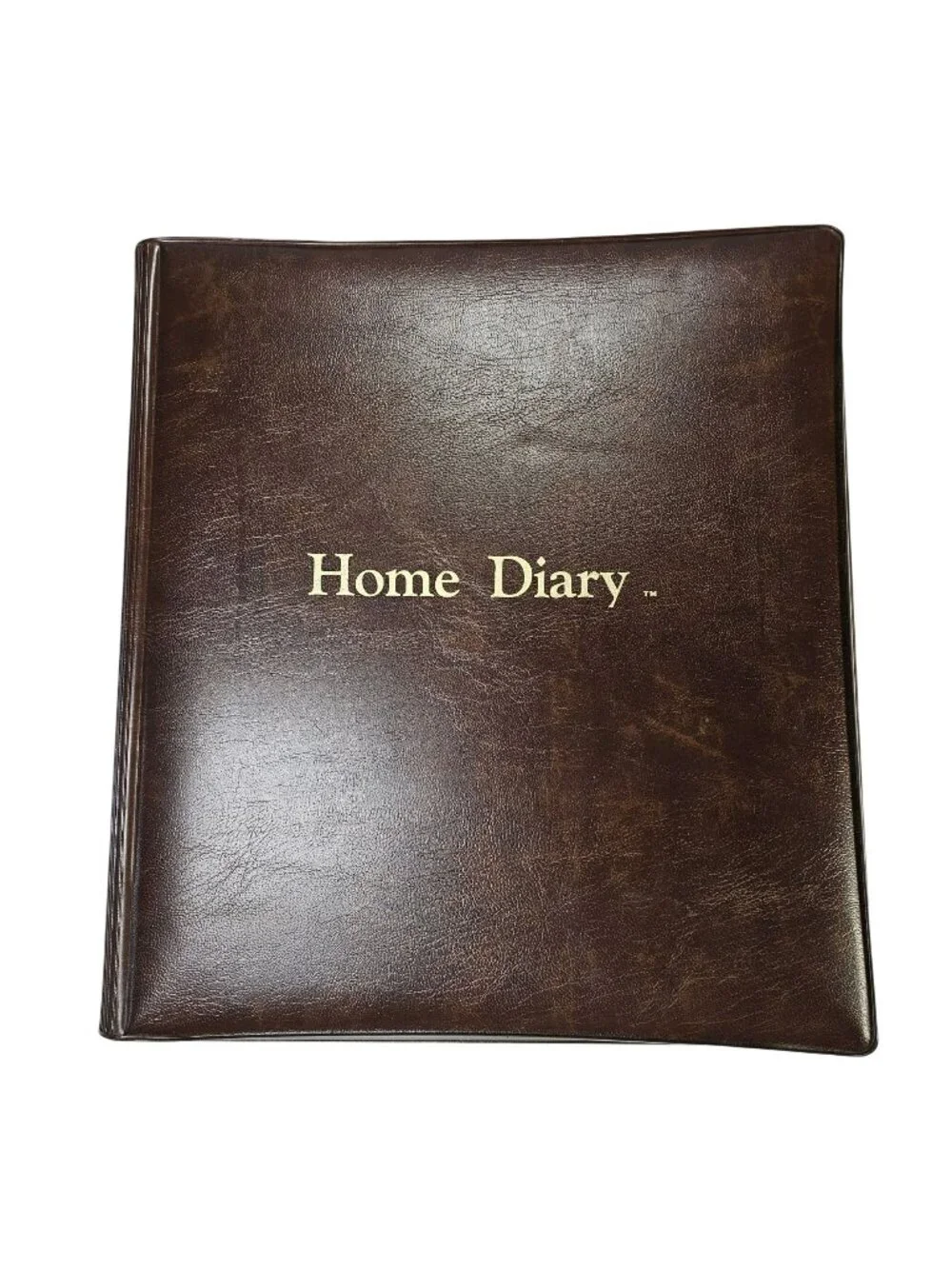 Vintage Home Diary Brown Faux Leather Document Binder with Log Book 11x12